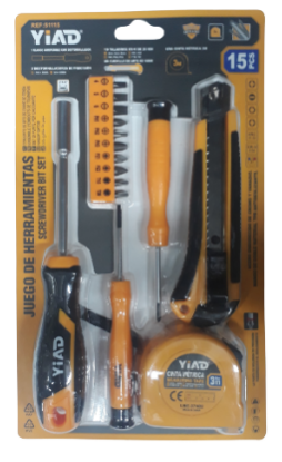 Picture of Screwdriver + Tape Measure + Bit Set + Other 15 Pcs