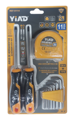 Picture of Screwdriver + Hex Key + Tape Measure Set 11 Pcs
