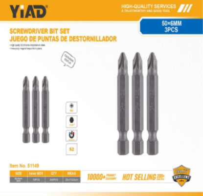 Picture of Screwdriver Bit Set 50mmx6mm 3 Pcs