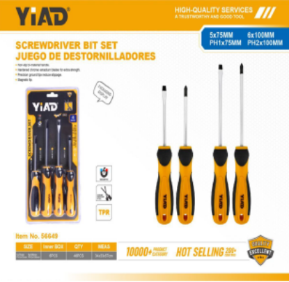Picture of Screwdriver Set - Rubber Handle - 4 Pcs