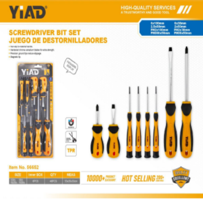Picture of Screwdriver Set - Rubber Handle - 8 Pcs